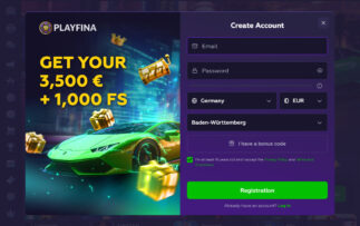Playfina Anmeldung und Registrierung