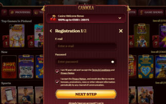 Casoola Login und Registrierung