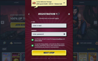 Σύνδεση και εγγραφή στο καζίνο AllySpin