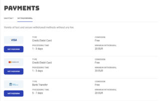 RocketSpin Withdrawal Methods