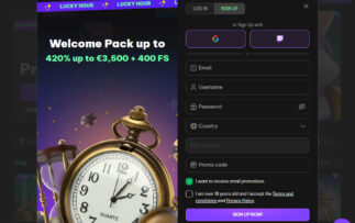 LuckyHour Login and Registration