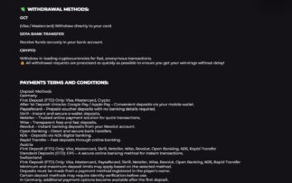SevenPlay Withdrawal Methods