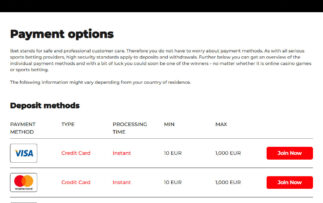 ibet Deposit Methods